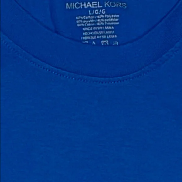 Men's Michael Kors Vibrant Blue Long Sleeve Tee - Picture 3 of 3